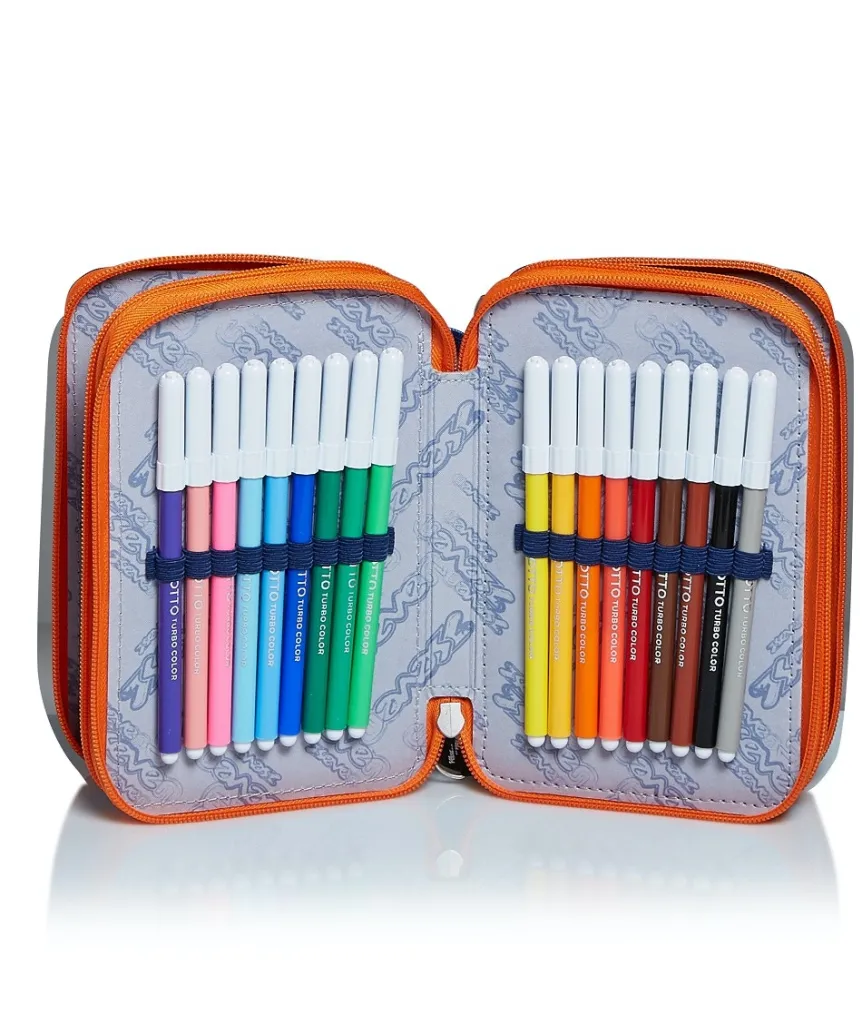 Hot Seven 3 Compartments Pencil Case - Upbeat