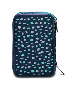 Shop Seven ® 3 Zip Pencil Case - Charming Patch