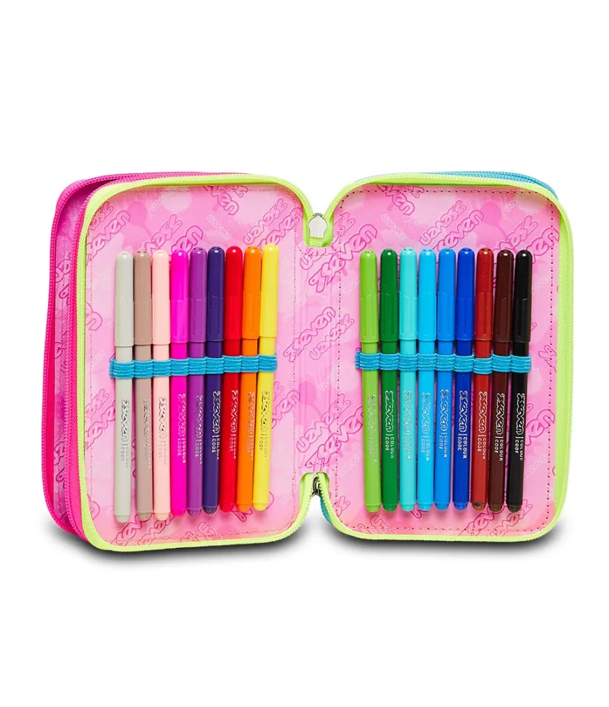 Flash Sale Seven ® 3 Zip Pencil Case - Colour Expression