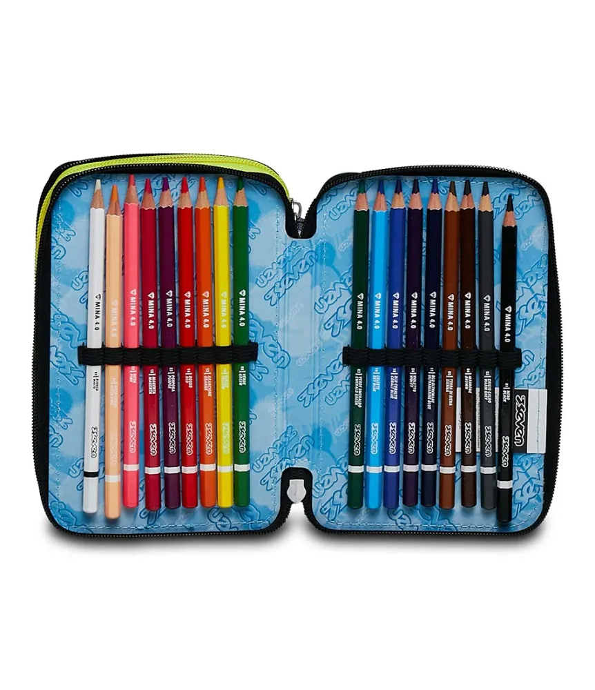 Hot Seven ® 3 Zip Pencil Case - Dye On