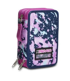 Sale Seven ® 3 Zip Pencil Case - Drawingpin Girl