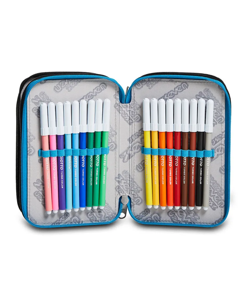 Hot Seven ® 3 Zip Pencil Case - Dripped Boy