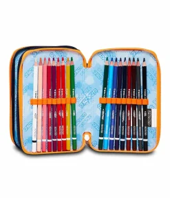 New Seven ® 3 Zip Pencil Case - Deeply Indigo