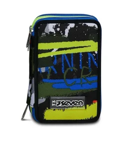 Hot Seven ® 3 Zip Pencil Case - Fluo Belts