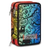 Shop Seven ® 3 Zip Pencil Case - Fluo Stamp
