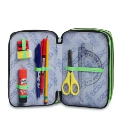 Best Seven ® 3 Zip Pencil Case - Half Black