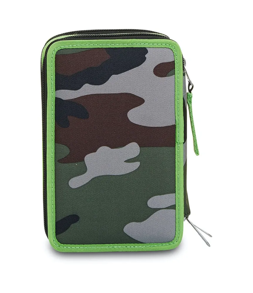 Best Seven ® 3 Zip Pencil Case - Half Black