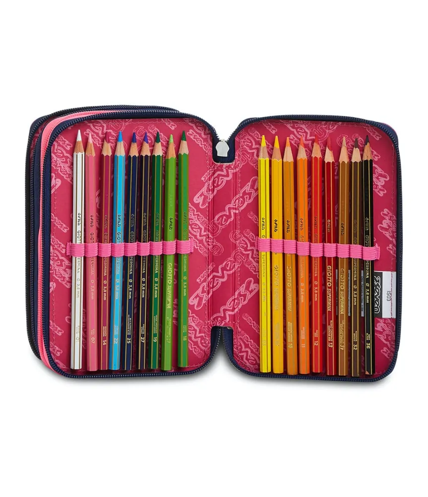 Shop Seven ® 3 Zip Pencil Case - Love Your Soul