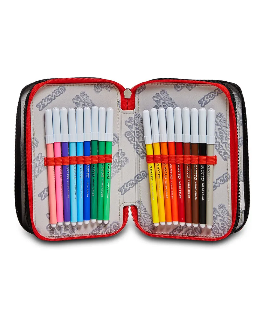 Shop Seven ® 3 Zip Pencil Case - Rock On Boy