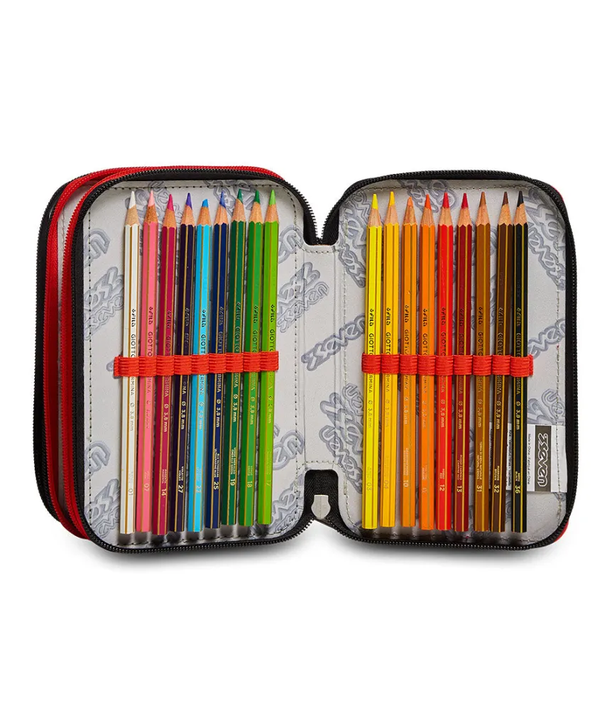 Shop Seven ® 3 Zip Pencil Case - Rock On Boy