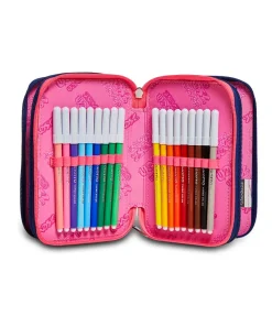 Sale Seven ® 3 Zip Pencil Case - Rock On Girl