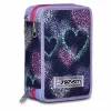 Discount Seven ® 3 Zip Pencil Case - Shading Heart