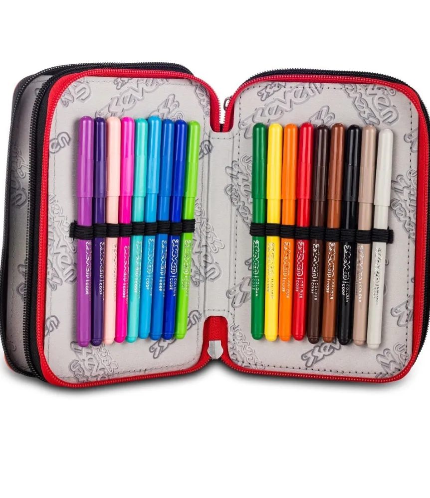 Online Seven ® 3 Zip Pencil Case - Scratchy Boy