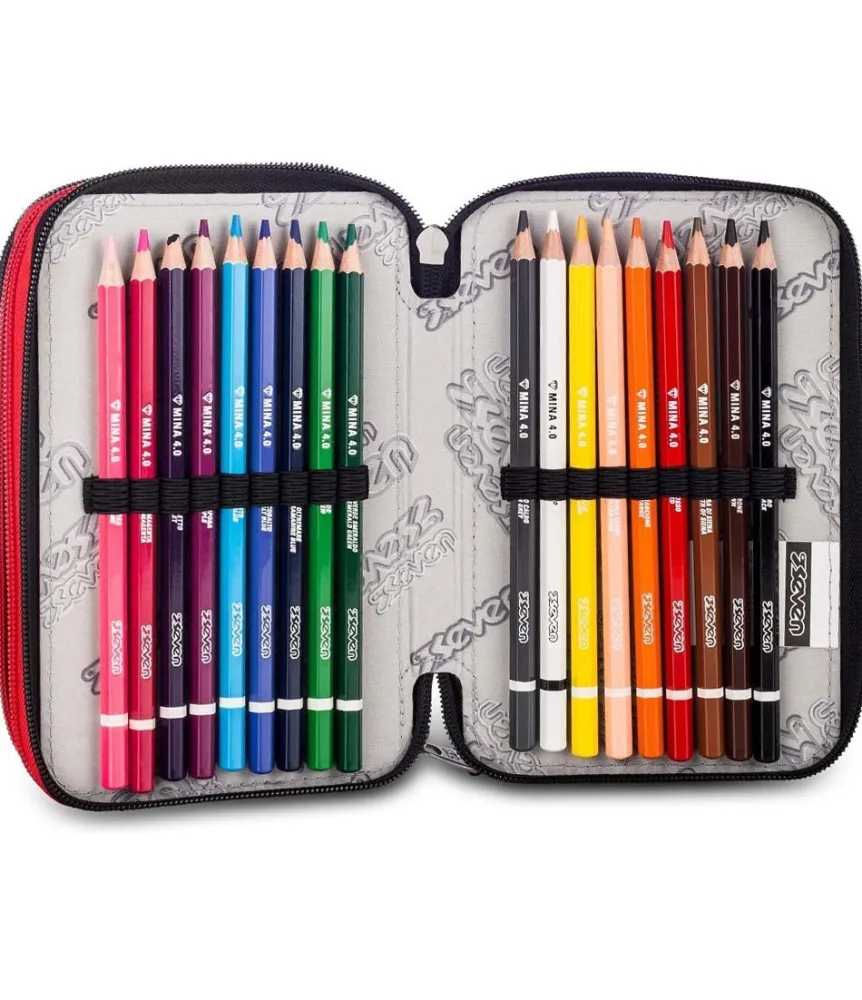 Online Seven ® 3 Zip Pencil Case - Scratchy Boy
