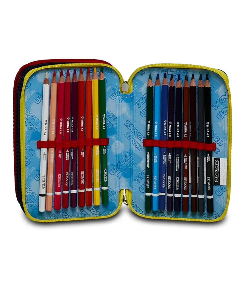 Sale Seven ® 3 Zip Pencil Case - Spray Wall