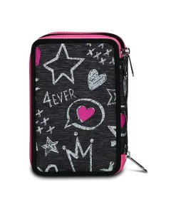 Discount Seven ® 3 Zip Pencil Case - Zipper Glamy