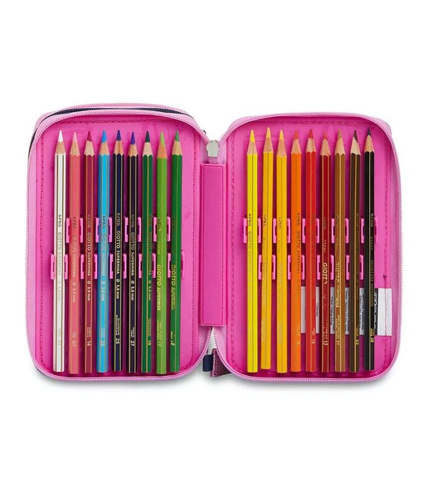 Flash Sale Seven ® 3 Zip Pencil Case Pen Pad - Charming Girl