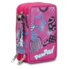 Best Seven ® 3 Zip Pencil Case Pen Pad - Romantic Freedom