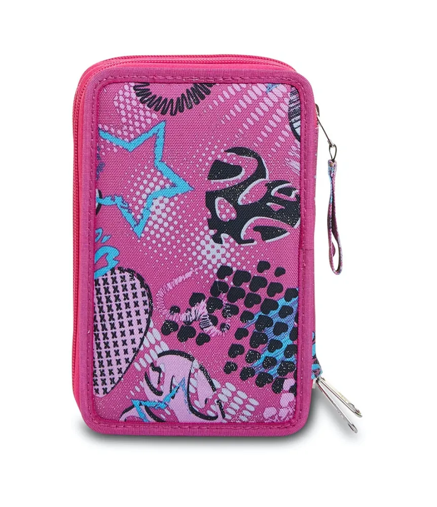 Best Seven ® 3 Zip Pencil Case Pen Pad - Romantic Freedom
