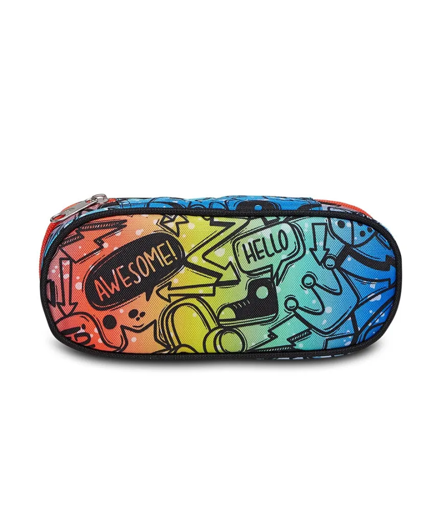 Hot Seven ® Round Plus Pencil Bag - Fluo Stamp