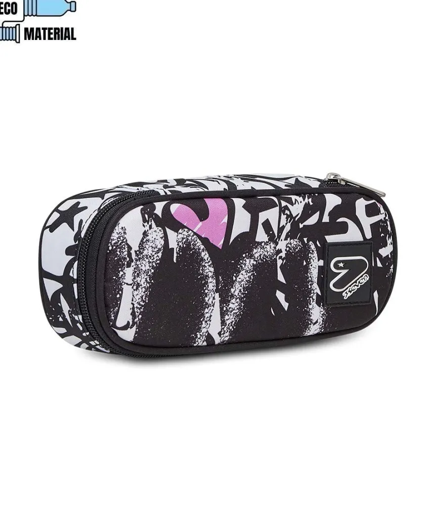 Store Seven ® Round Plus Pencil Bag - The Double Flashing Color