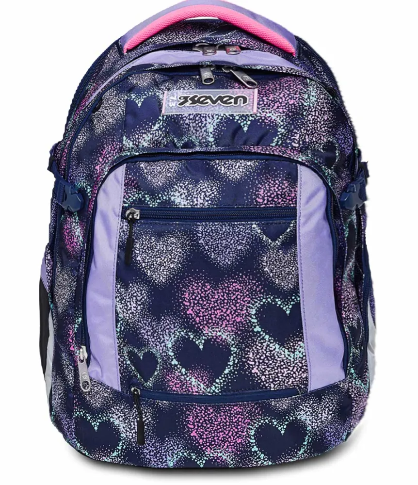 Outlet Seven ® Updown Twice School Backpack - Shading Heart