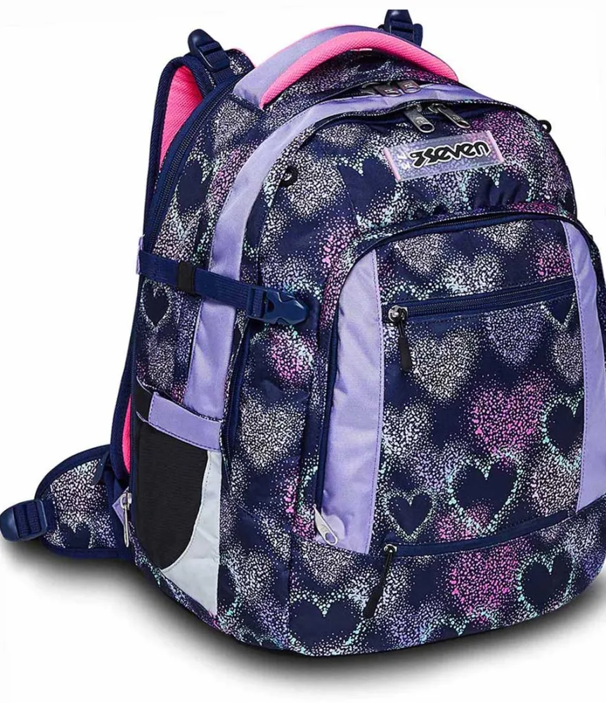 Outlet Seven ® Updown Twice School Backpack - Shading Heart